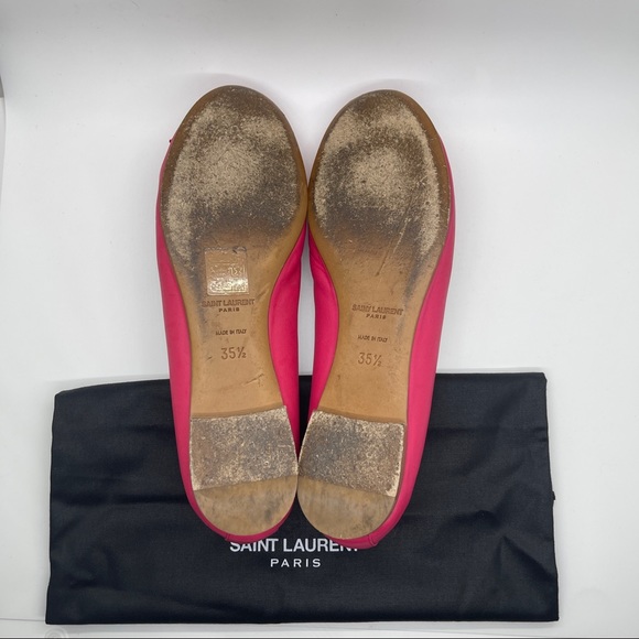Saint Laurent Dance Leather Ballet Flats in raspberry pink size 35.5 - Picture 9 of 9